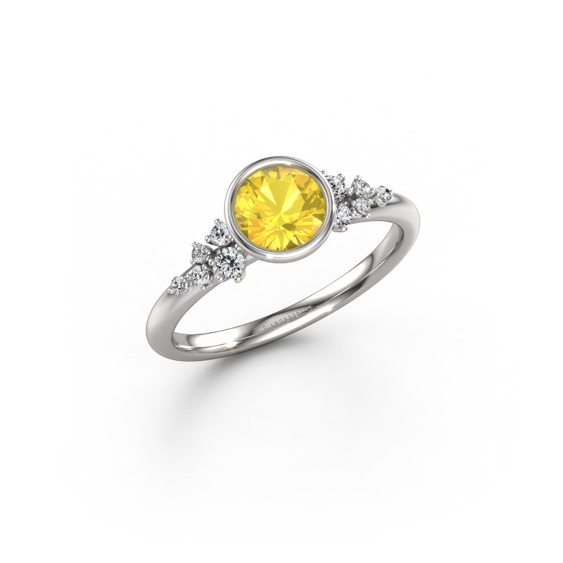 Bild von Verlobungsring Aliyah RND 950 Platin Gelb Saphir 5.7 mm