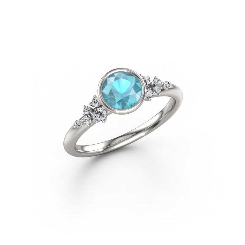 Image de Bague de fiançailles Aliyah RND 950 platine Topaze bleue 5.7 mm