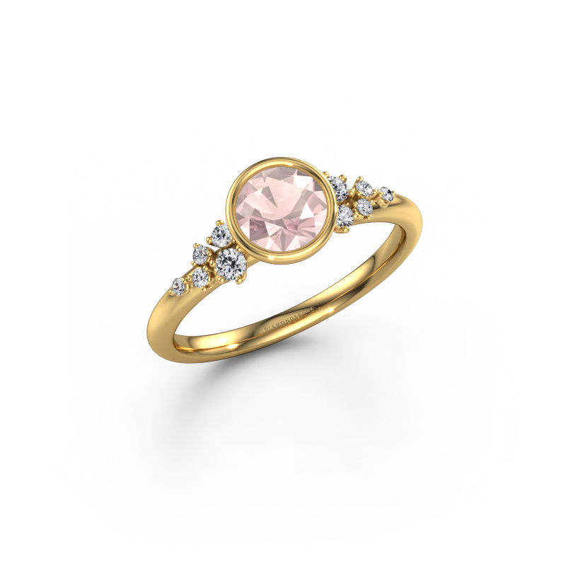 Image of Engagement ring Aliyah RND 585 gold Morganite champagne 5.7 mm