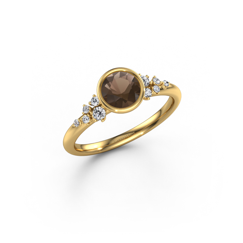Afbeelding van Verlovingsring Aliyah RND 585 goud Rookkwarts 5.7 mm