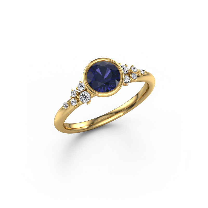 Afbeelding van Verlovingsring Aliyah RND 585 goud Saffier 5.7 mm