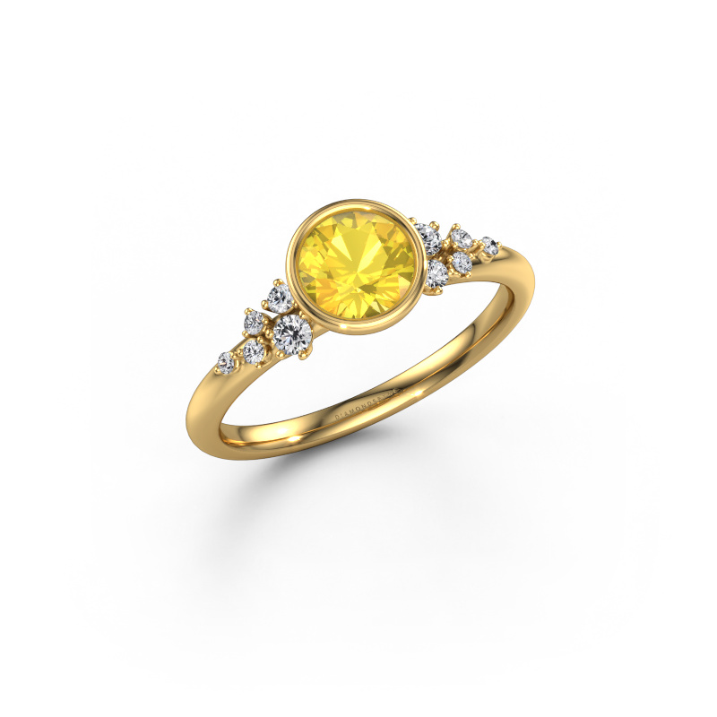 Image de Bague de fiançailles Aliyah RND 585 or jaune Saphir jaune 5.7 mm