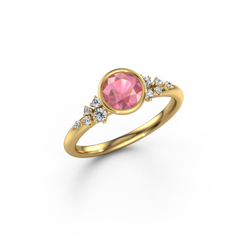 Afbeelding van Verlovingsring Aliyah RND 585 Goud Toermalijn pink 5.7 mm