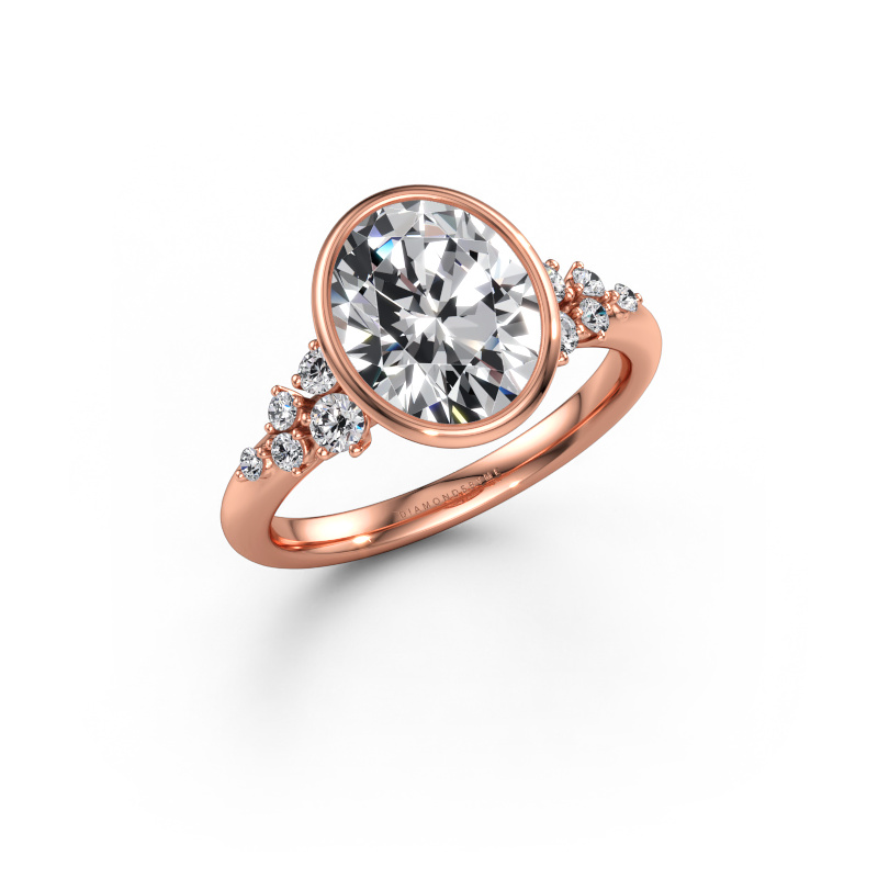 Immagine di Anello di fidanzamento Aliyah OVL 585 oro rosa Diamante 2.966 crt