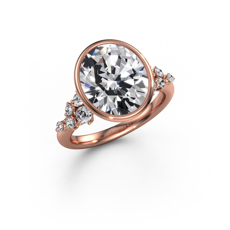 Image de Bague de fiançailles Aliyah OVL 585 or rose Diamant synthétique 5.440 crt
