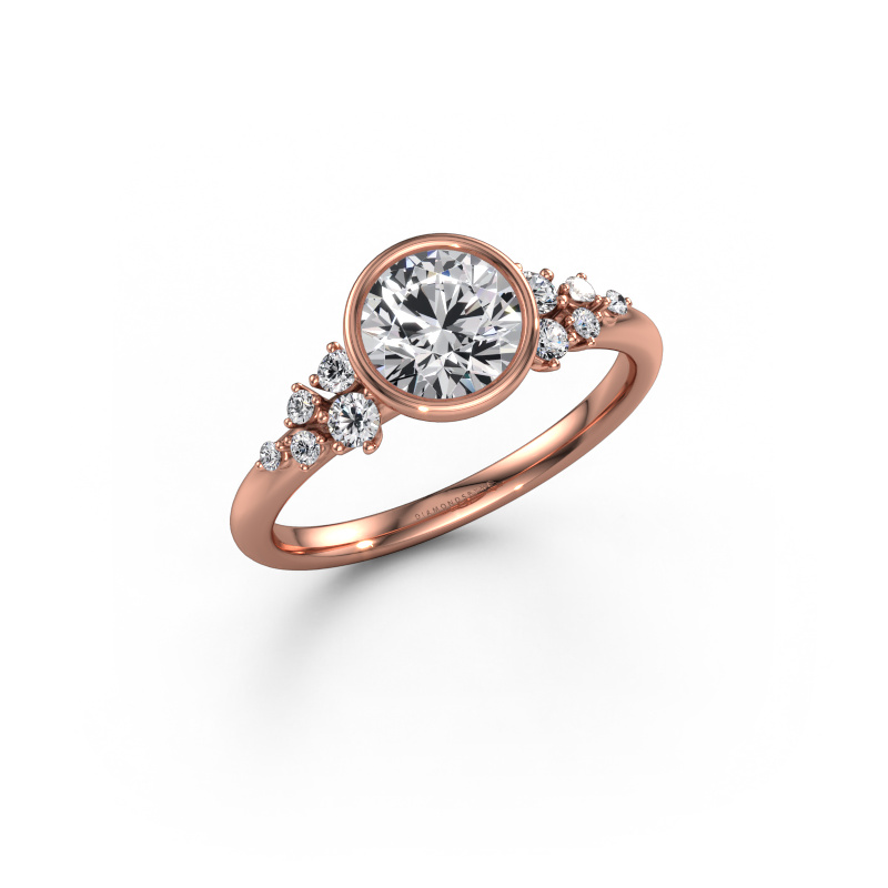 Image of Engagement ring Aliyah RND 585 rose gold Lab-grown diamond 1.203 crt