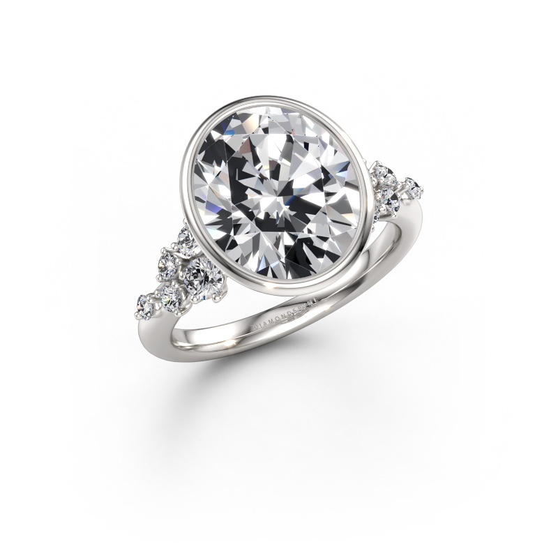 Immagine di Anello di fidanzamento Aliyah OVL 585 oro bianco Diamante lab grown 5.440 crt