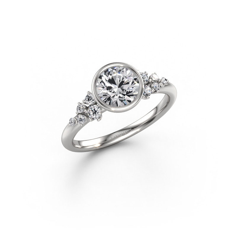 Afbeelding van Verlovingsring Aliyah RND 950 platina Lab-grown diamant 1.203 crt