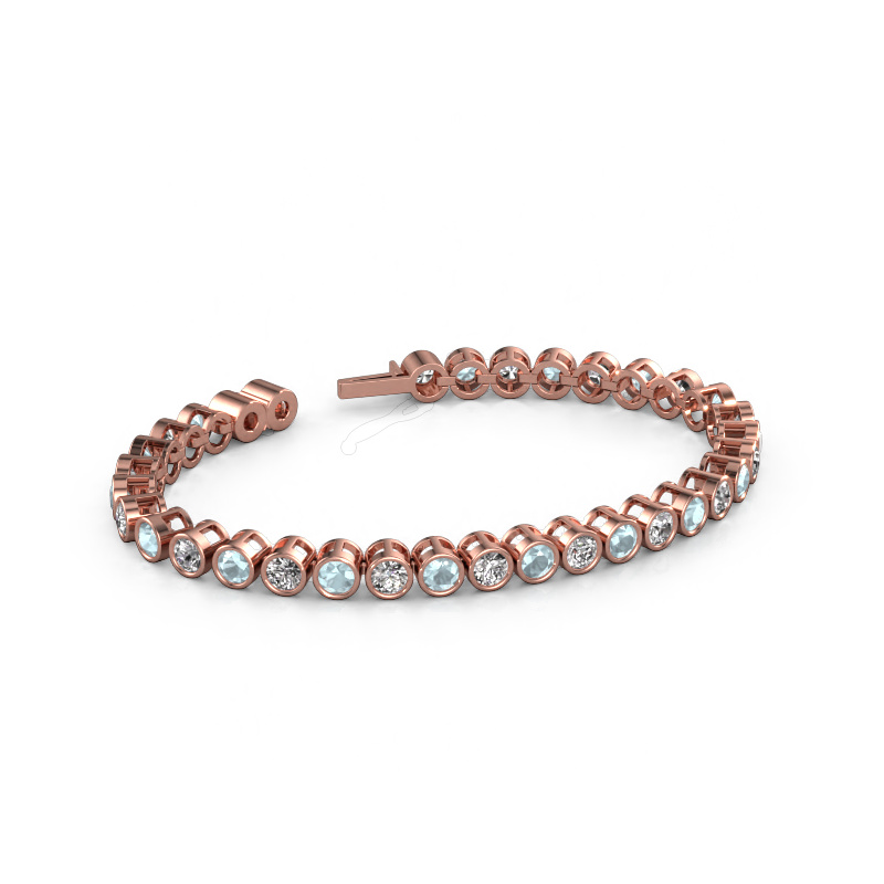 Image of Tennis bracelet Allegra 4 mm 585 rose gold Aquamarine 4 mm