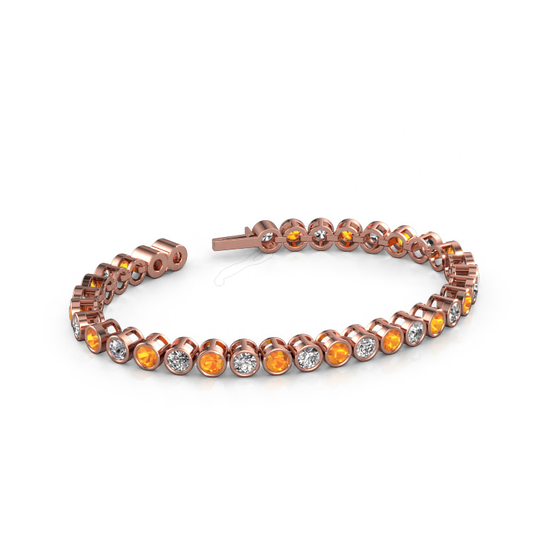Image of Tennis bracelet Allegra 4 mm 585 rose gold Citrin 4 mm