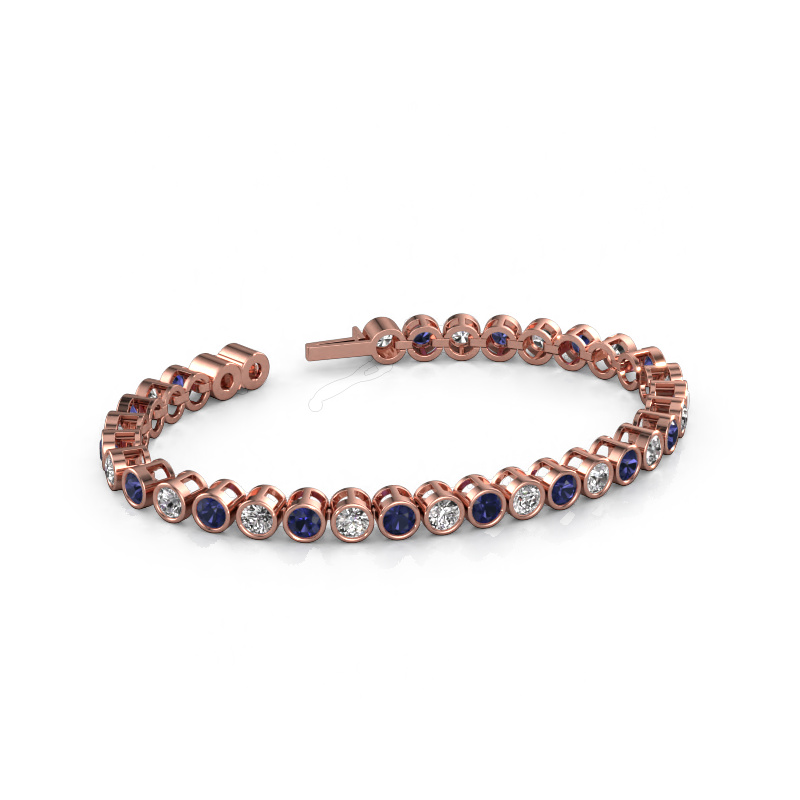 Image of Tennis bracelet Allegra 4 mm 585 rose gold Sapphire 4 mm