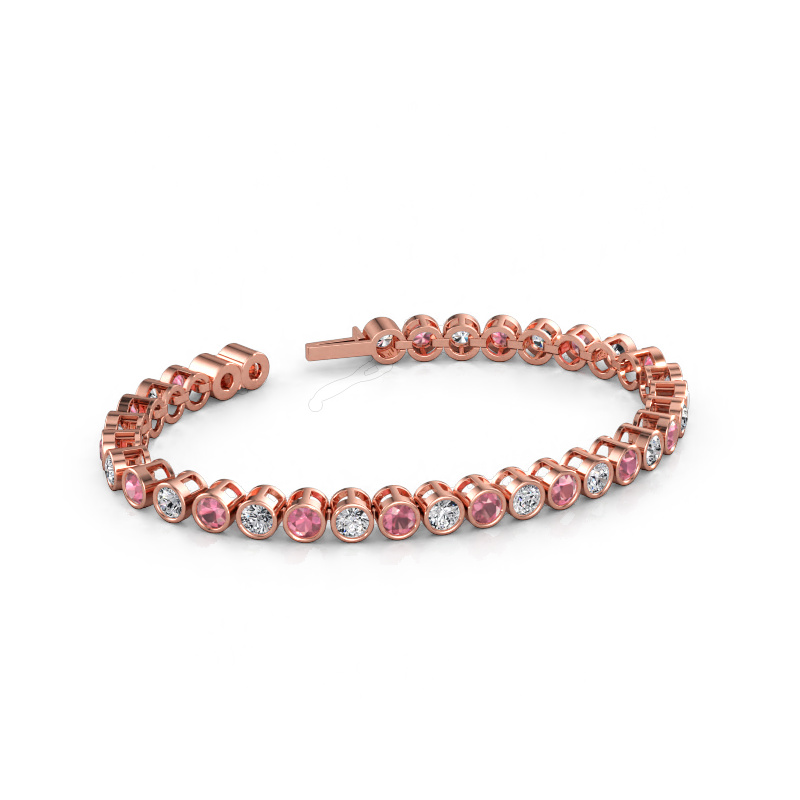 Immagine di Bracciale tennis Allegra 4 mm 585 oro rosa Tormalina rosa 4 mm
