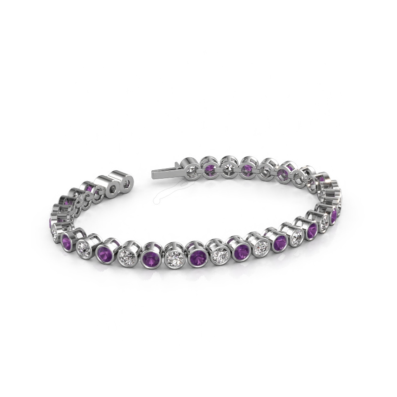Image of Tennis bracelet Allegra 4 mm 585 white gold Amethyst 4 mm