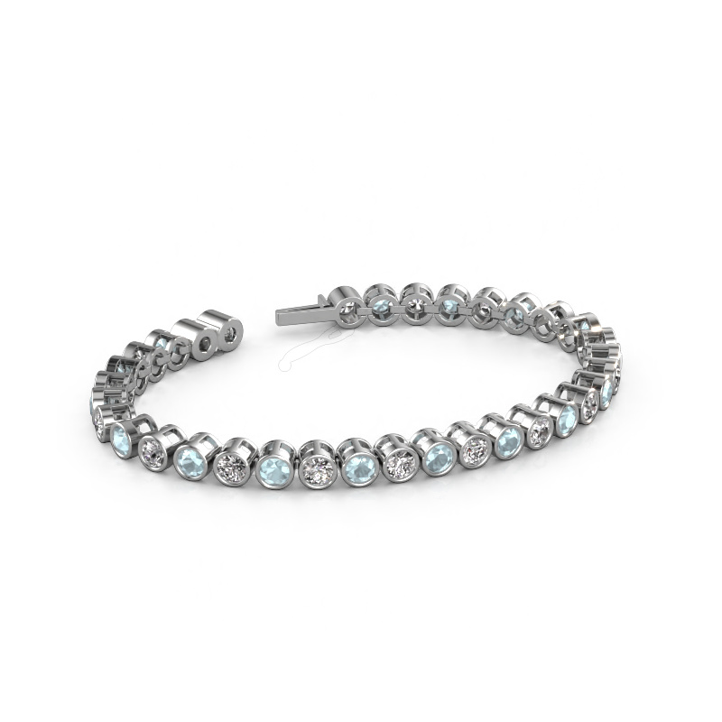 Image of Tennis bracelet Allegra 4 mm 585 white gold Aquamarine 4 mm