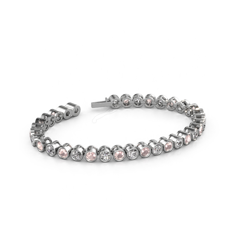Image of Tennis bracelet Allegra 4 mm 585 white gold Morganite champagne 4 mm