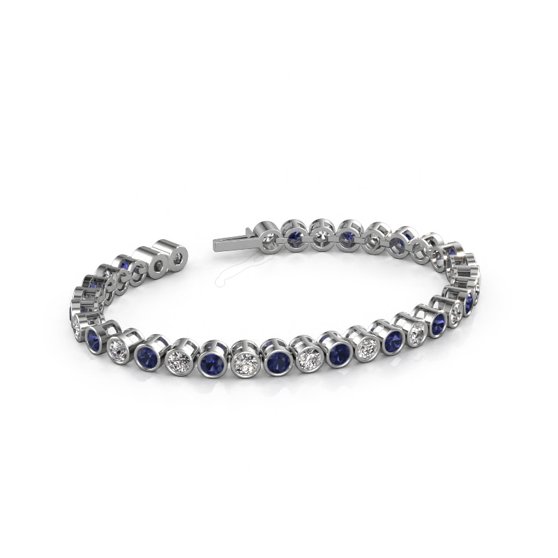 Image of Tennis bracelet Allegra 4 mm 585 white gold Sapphire 4 mm