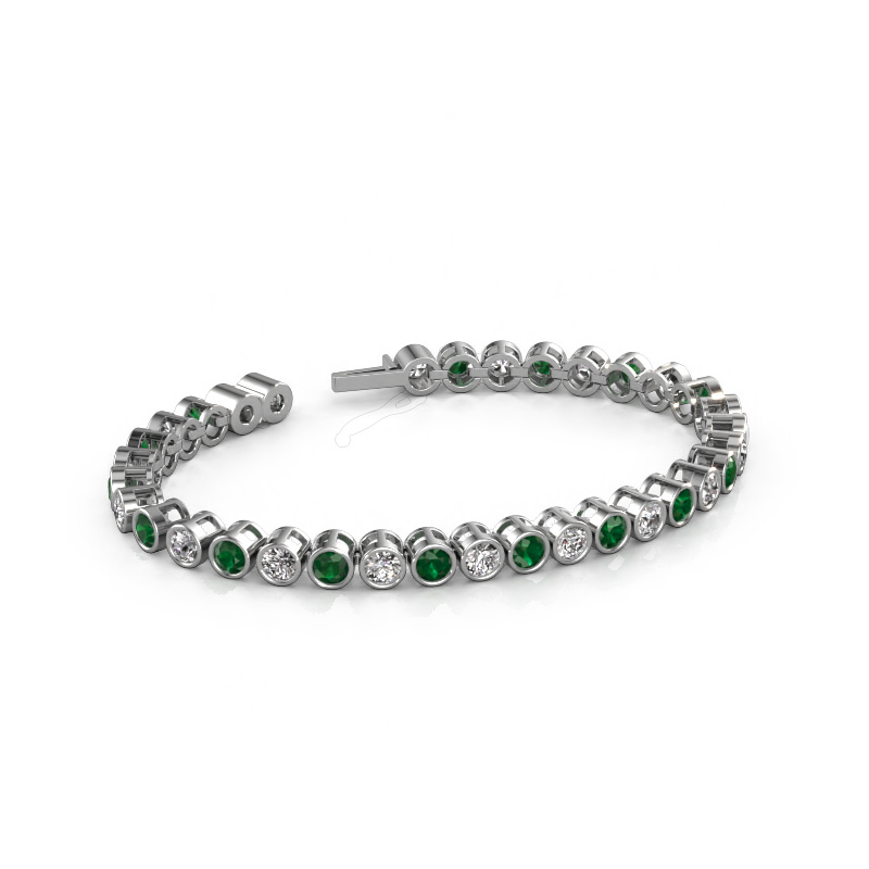 Image of Tennis bracelet Allegra 4 mm 585 white gold Emerald 4 mm
