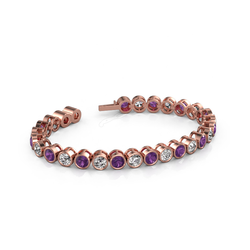 Image of Tennis bracelet Allegra 5 mm 585 rose gold Amethyst 5 mm
