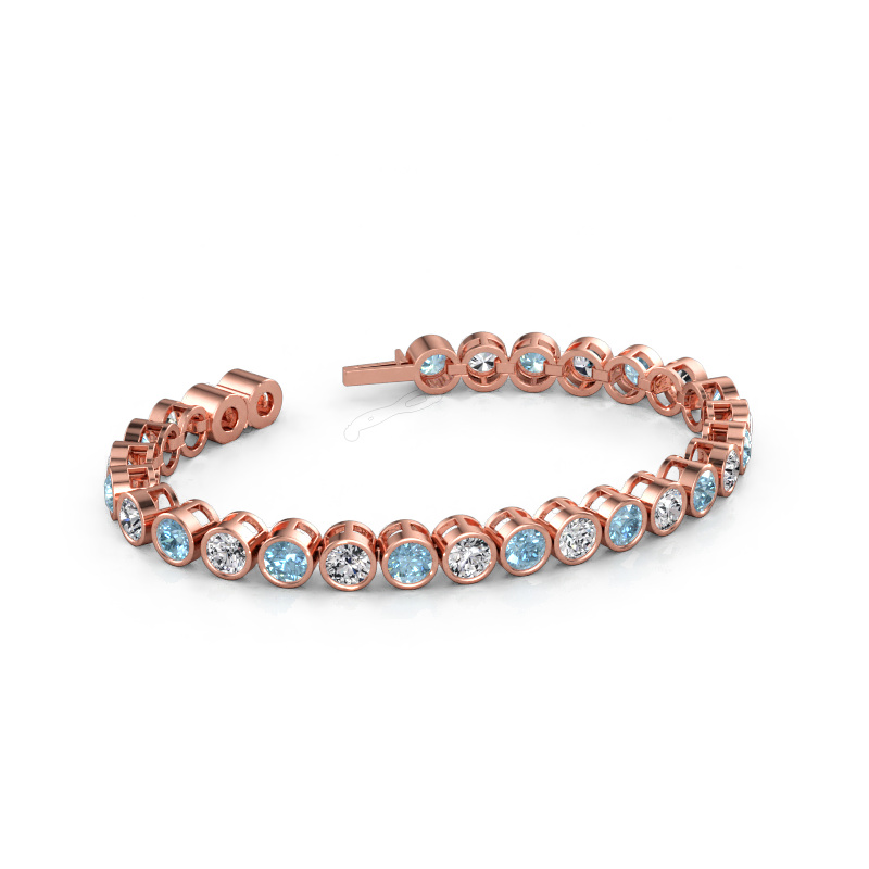 Immagine di Bracciale tennis Allegra 5 mm 585 oro rosa Diamante lab grown blu 5 mm