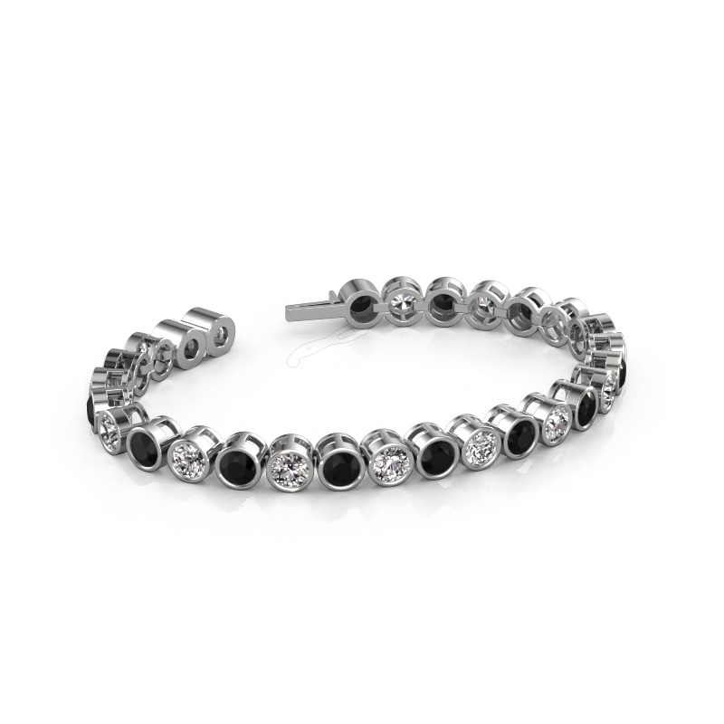 Image of Tennis bracelet Allegra 5 mm 585 white gold Black diamond 15.40 crt
