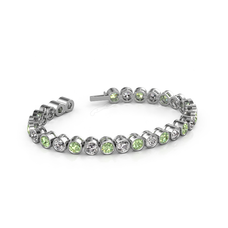 Image of Tennis bracelet Allegra 5 mm 585 white gold Green lab grown diamond 5 mm