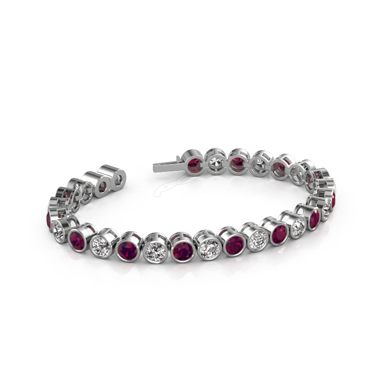 Image of Tennis bracelet Allegra 5 mm 585 white gold Rhodolite 5 mm