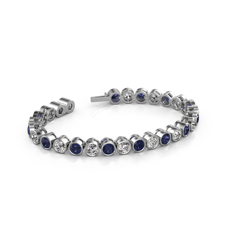 Image of Tennis bracelet Allegra 5 mm 585 white gold Sapphire 5 mm