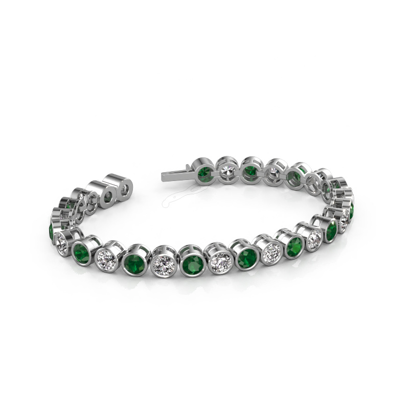 Image of Tennis bracelet Allegra 5 mm 585 white gold Emerald 5 mm