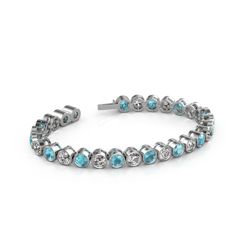Image of Tennis bracelet Allegra 5 mm 585 white gold Blue topaz 5 mm