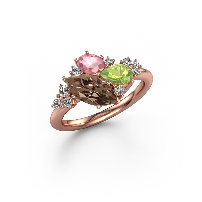 Afbeelding van Ring Amanda 585 rosé goud Bruine diamant 1.22 crt