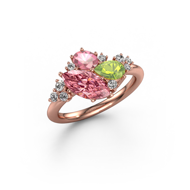 Bild von Ring Amanda 585 Roségold Rosa Labordiamant 10x5 mm