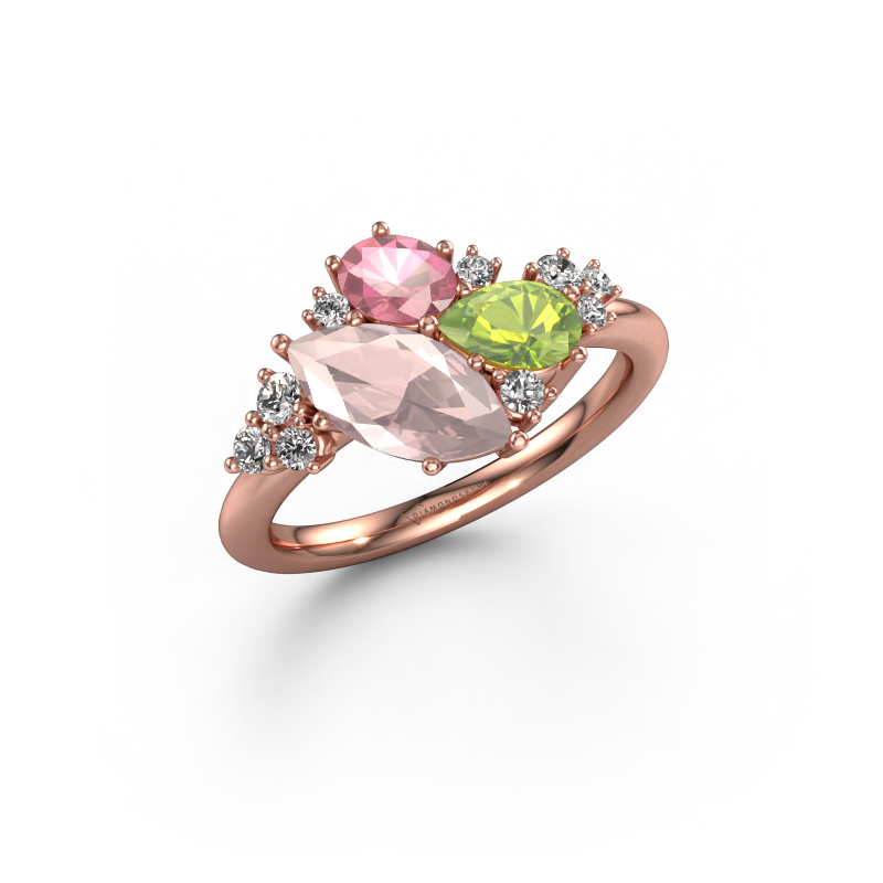Image of Ring Amanda 585 rose gold Morganite champagne 10x5 mm