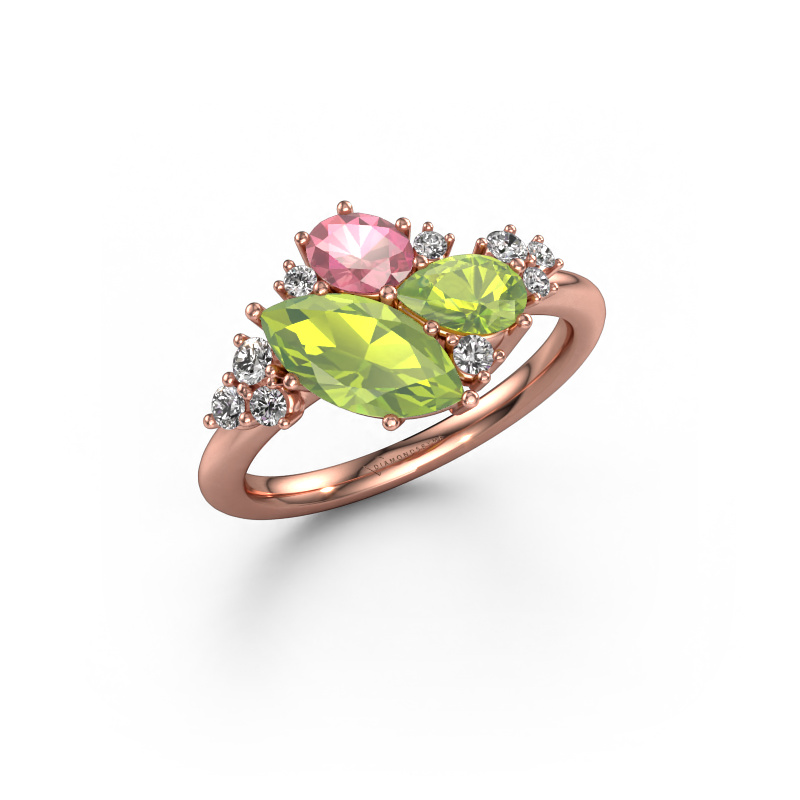 Image of Ring Amanda 585 rose gold Peridot 10x5 mm