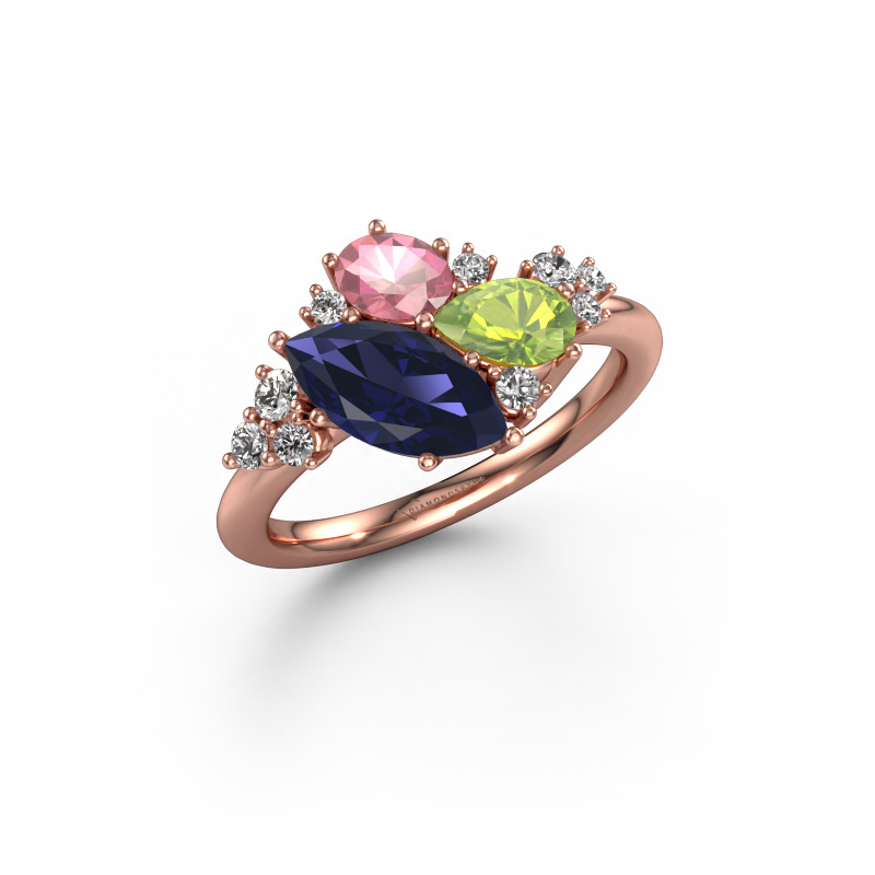 Image of Ring Amanda 585 rose gold Sapphire 10x5 mm