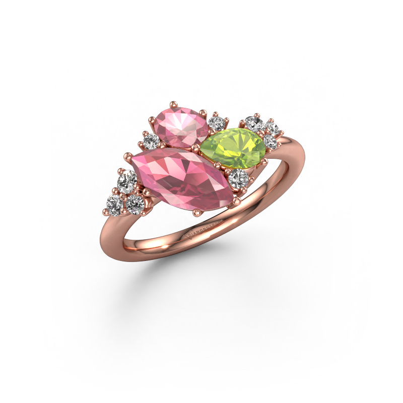 Image of Ring Amanda 585 rose gold Tourmaline pink 10x5 mm