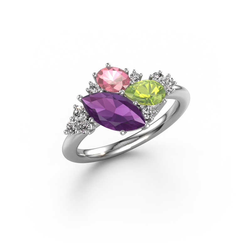 Image of Ring Amanda 585 white gold Amethyst 10x5 mm