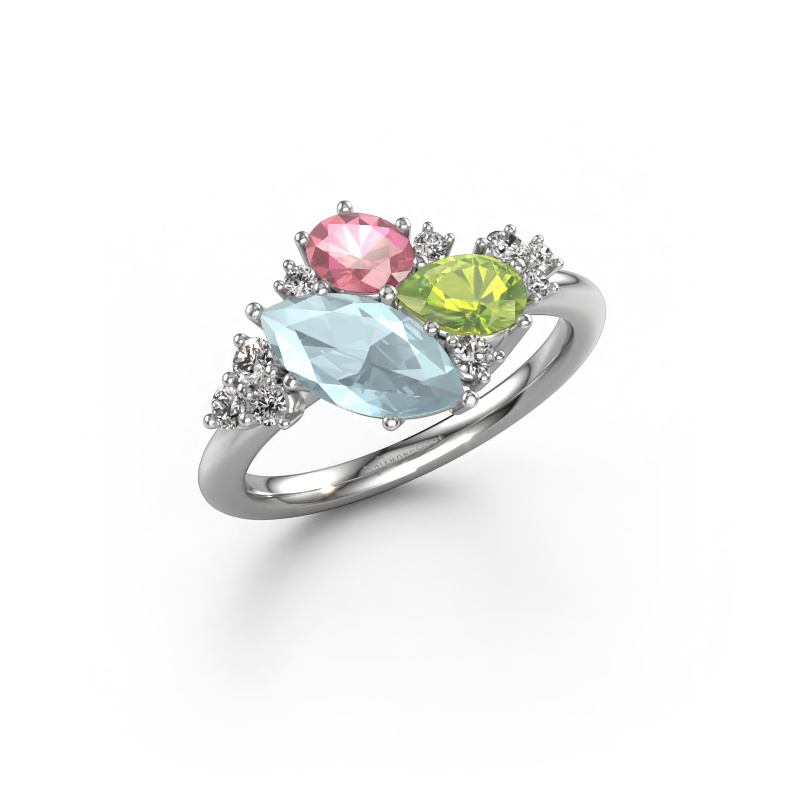 Bild von Ring Amanda 585 Weißgold Aquamarin 10x5 mm