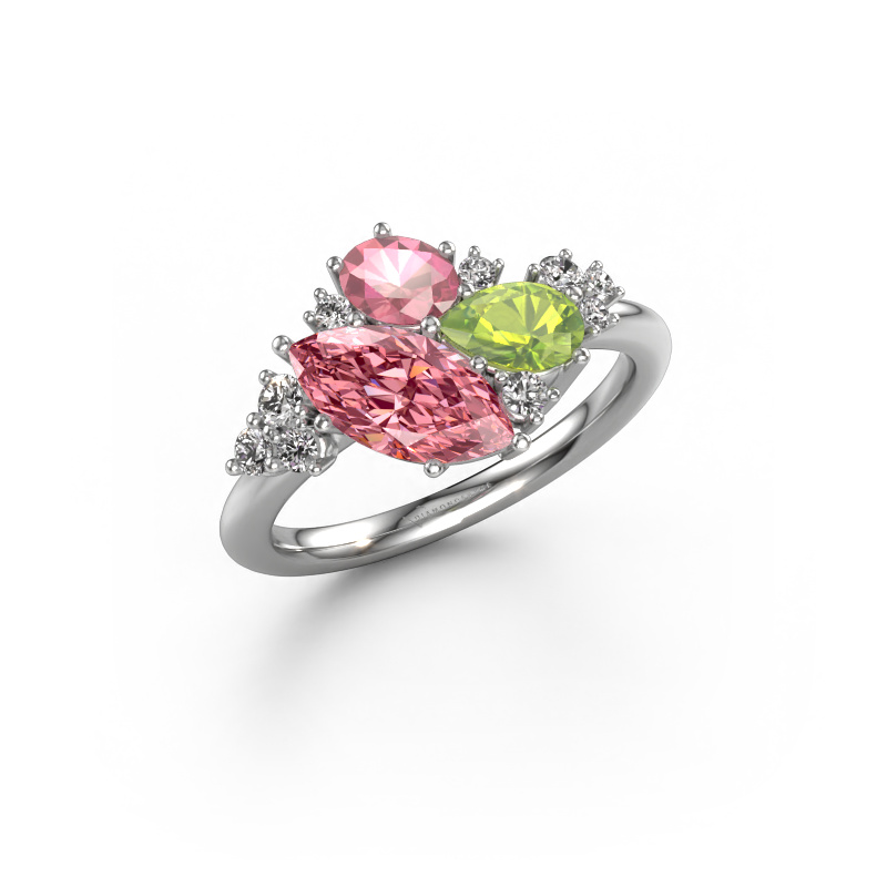 Image of Ring Amanda 585 white gold Pink lab grown diamond 10x5 mm