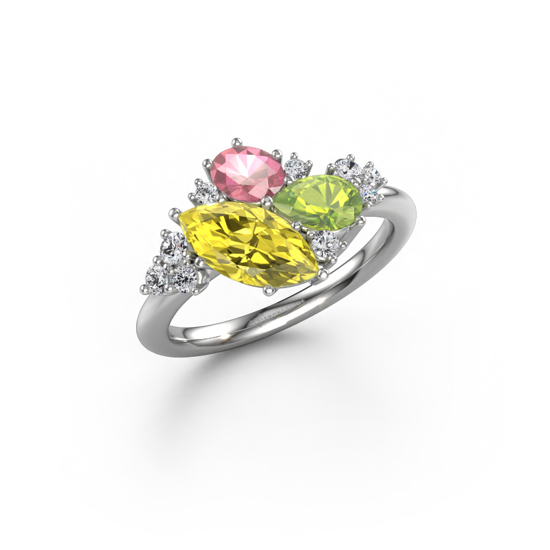 Bild von Ring Amanda 585 Weißgold Gelber Labor Diamant 10x5 mm
