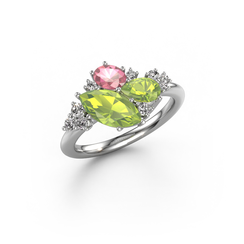 Bild von Ring Amanda 585 Weißgold Peridot 10x5 mm