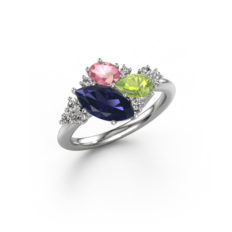Image of Ring Amanda 585 white gold Sapphire 10x5 mm