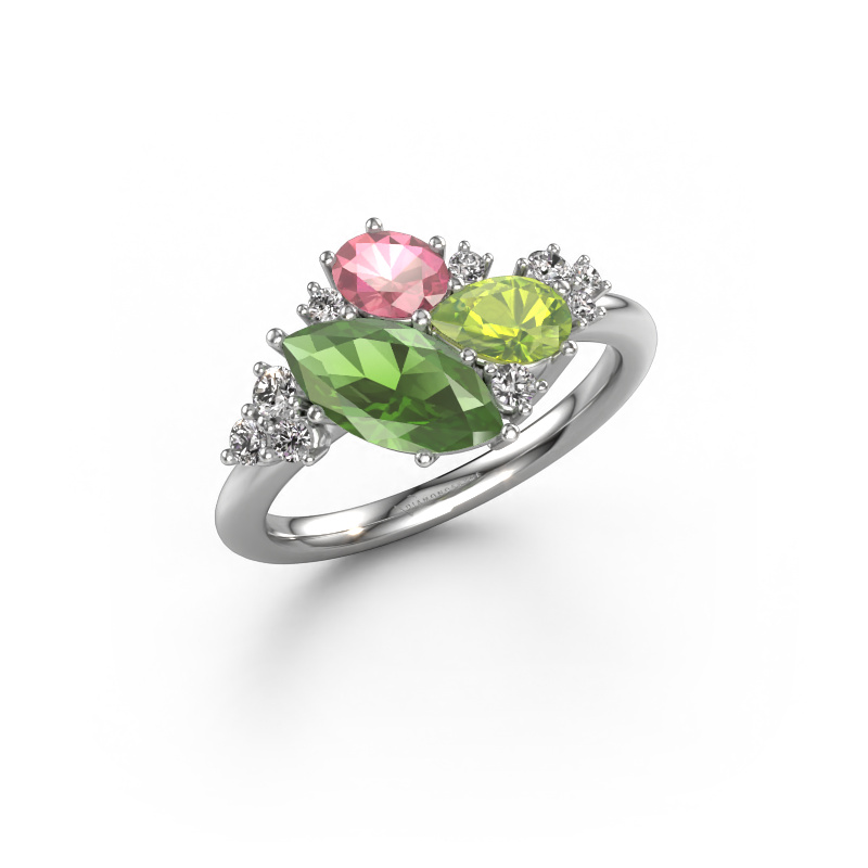 Image of Ring Amanda 585 white gold Tourmaline green 10x5 mm