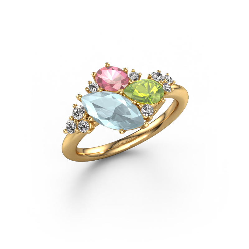 Bild von Ring Amanda 585 Gold Aquamarin 10x5 mm