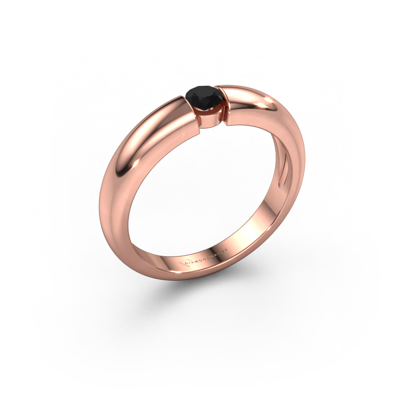 Image de Bague de fiançailles Amelia 585 or rose Diamant noir 0.18 crt