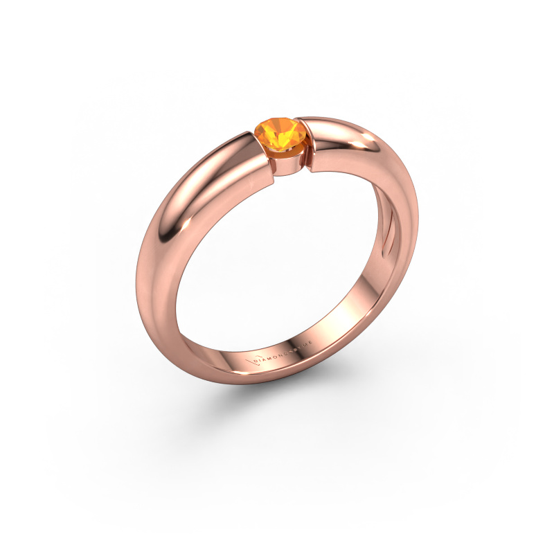 Image of Engagement ring Amelia 585 rose gold Citrin 3.4 mm