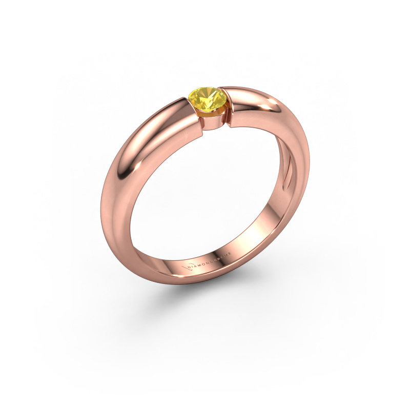 Image of Engagement ring Amelia 585 rose gold Yellow sapphire 3.4 mm