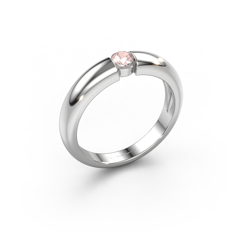 Image of Engagement ring Amelia 585 white gold Morganite champagne 3.4 mm