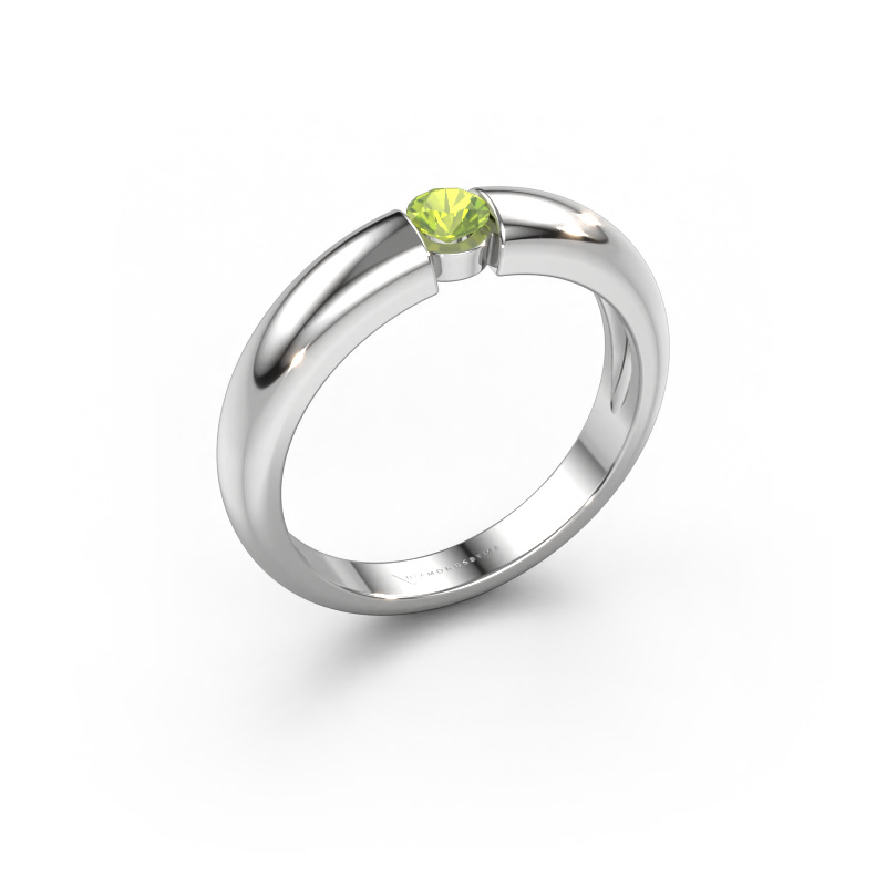 Image of Engagement ring Amelia 585 white gold Peridot 3.4 mm