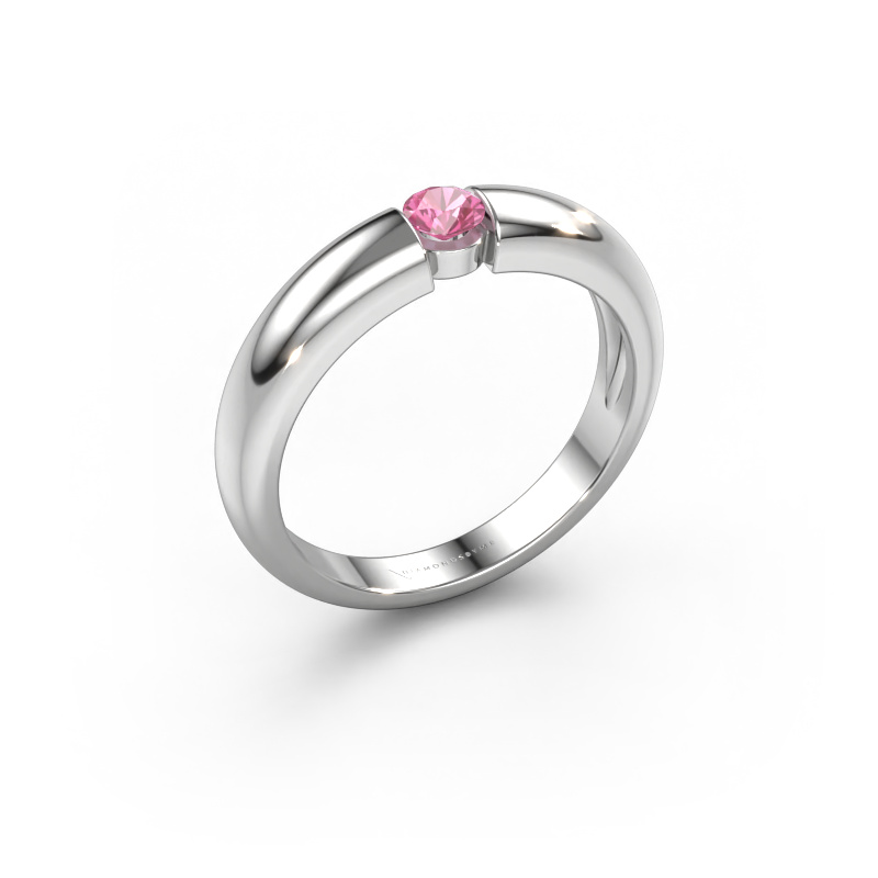 Image de Bague de fiançailles Amelia 950 platine Saphir rose 3.4 mm