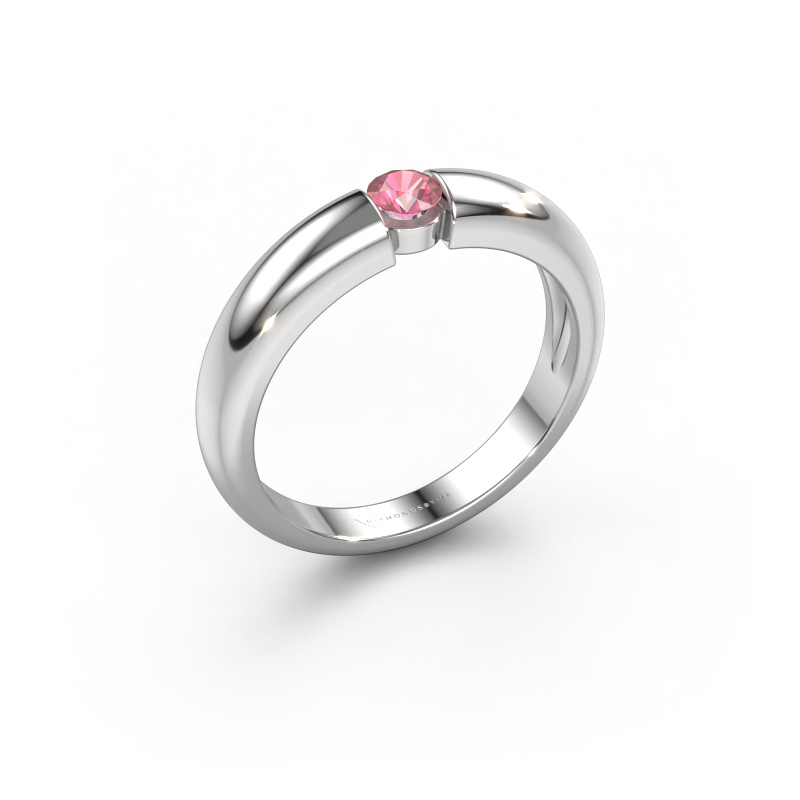 Image of Engagement ring Amelia 585 white gold Tourmaline pink 3.4 mm